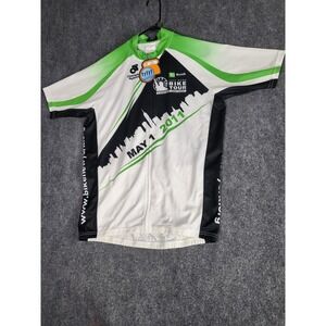 Champ-Sys Cycling Jersey‎ Men Sz XL TD Bank Bike Tour Full Zip Green White Gym